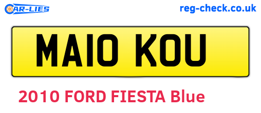 MA10KOU are the vehicle registration plates.