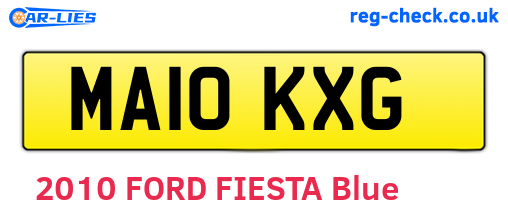 MA10KXG are the vehicle registration plates.