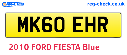 MK60EHR are the vehicle registration plates.