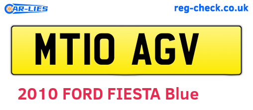MT10AGV are the vehicle registration plates.