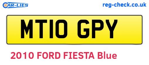 MT10GPY are the vehicle registration plates.