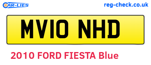 MV10NHD are the vehicle registration plates.