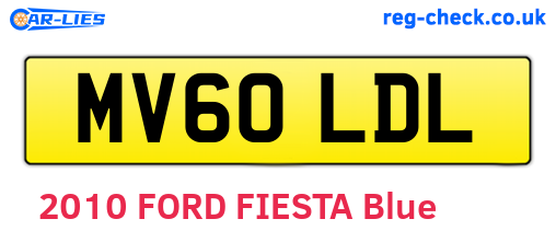 MV60LDL are the vehicle registration plates.