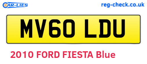MV60LDU are the vehicle registration plates.