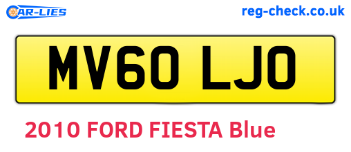 MV60LJO are the vehicle registration plates.