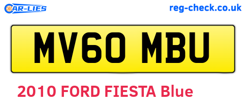 MV60MBU are the vehicle registration plates.