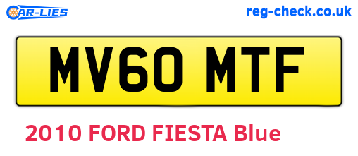 MV60MTF are the vehicle registration plates.
