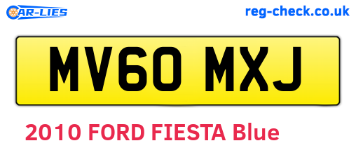 MV60MXJ are the vehicle registration plates.