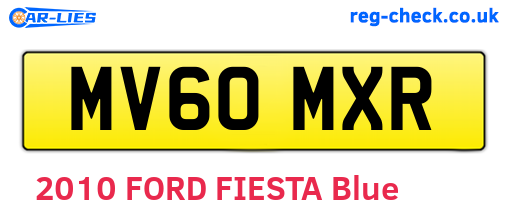 MV60MXR are the vehicle registration plates.