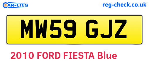 MW59GJZ are the vehicle registration plates.