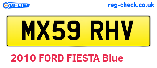 MX59RHV are the vehicle registration plates.