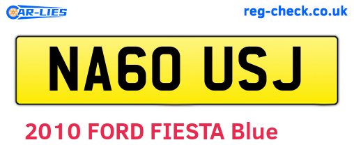 NA60USJ are the vehicle registration plates.