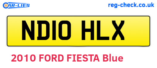 ND10HLX are the vehicle registration plates.