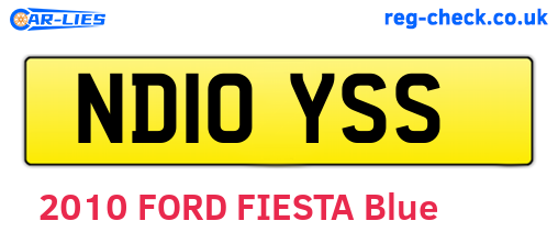 ND10YSS are the vehicle registration plates.