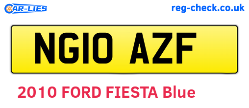 NG10AZF are the vehicle registration plates.