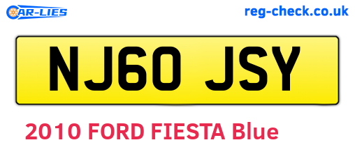 NJ60JSY are the vehicle registration plates.