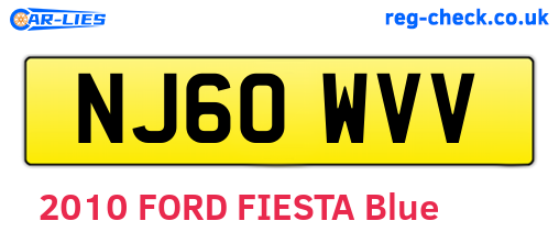 NJ60WVV are the vehicle registration plates.
