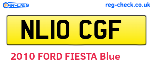 NL10CGF are the vehicle registration plates.