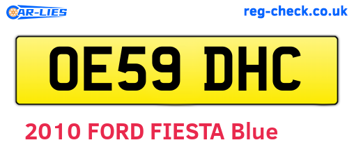 OE59DHC are the vehicle registration plates.
