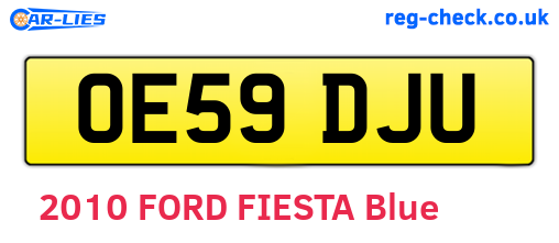 OE59DJU are the vehicle registration plates.