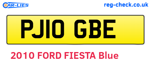 PJ10GBE are the vehicle registration plates.