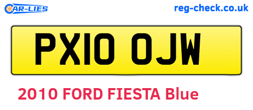 PX10OJW are the vehicle registration plates.
