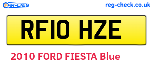 RF10HZE are the vehicle registration plates.