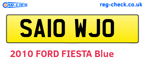 SA10WJO are the vehicle registration plates.