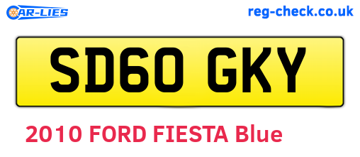 SD60GKY are the vehicle registration plates.