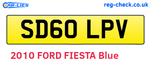 SD60LPV are the vehicle registration plates.
