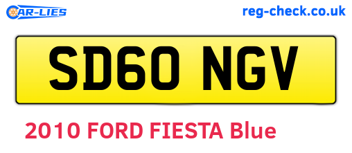 SD60NGV are the vehicle registration plates.