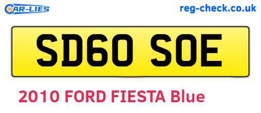 SD60SOE are the vehicle registration plates.