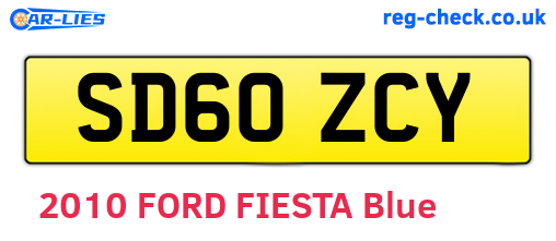 SD60ZCY are the vehicle registration plates.