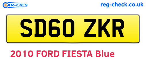 SD60ZKR are the vehicle registration plates.