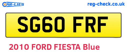 SG60FRF are the vehicle registration plates.
