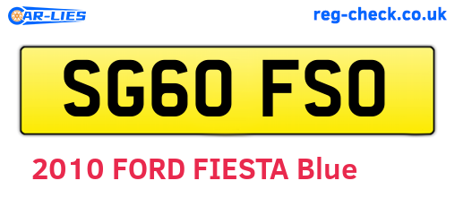 SG60FSO are the vehicle registration plates.