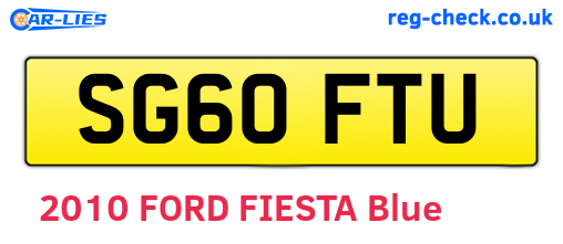 SG60FTU are the vehicle registration plates.