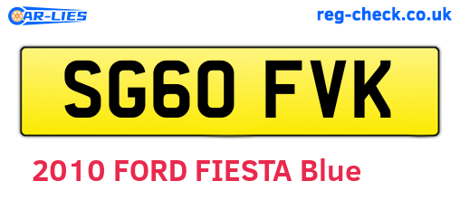SG60FVK are the vehicle registration plates.