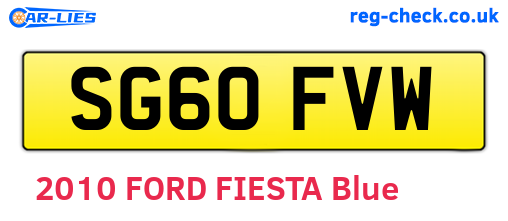 SG60FVW are the vehicle registration plates.