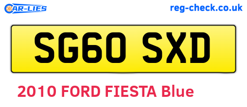 SG60SXD are the vehicle registration plates.