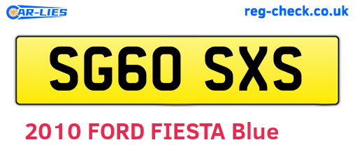 SG60SXS are the vehicle registration plates.