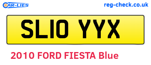 SL10YYX are the vehicle registration plates.