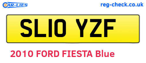 SL10YZF are the vehicle registration plates.