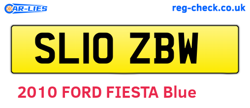 SL10ZBW are the vehicle registration plates.