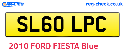 SL60LPC are the vehicle registration plates.