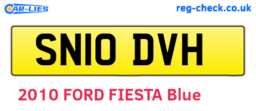 SN10DVH are the vehicle registration plates.