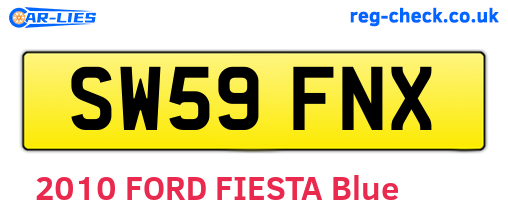 SW59FNX are the vehicle registration plates.