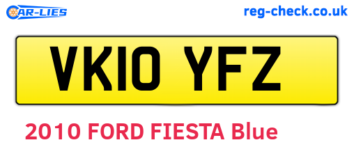 VK10YFZ are the vehicle registration plates.