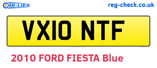 VX10NTF are the vehicle registration plates.