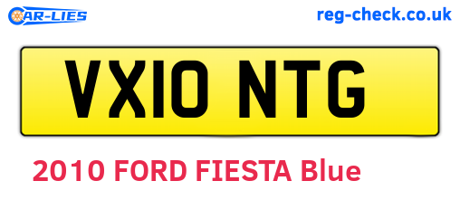VX10NTG are the vehicle registration plates.